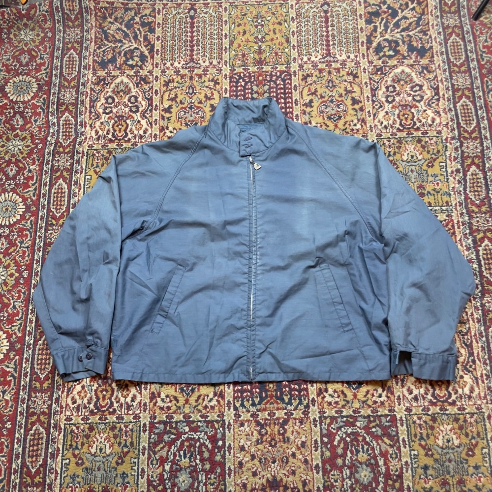 VTG 50s 60s Pacific Trail Harrington Rickey Jacket Blue Talon Zip USA L-XL Short
